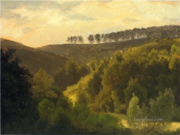  Sunrise Painting - Sunrise over Forest and Grove Albert Bierstadt